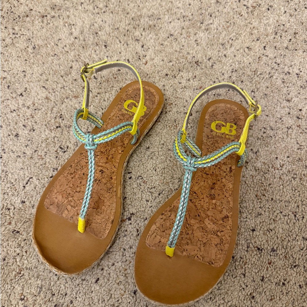 GB Gianni Bini Neon Braided Sandals - Size 7.5